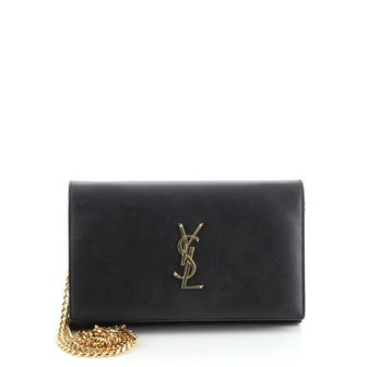 Saint Laurent Classic Monogram Wallet on Chain Leather