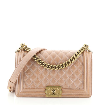 Chanel Boy Flap Bag Quilted Goatskin Old Medium