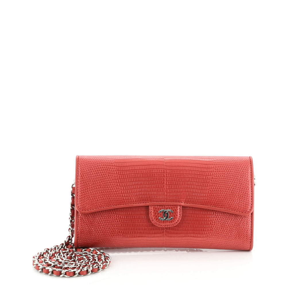 Chanel Wallet on Chain Lizard East West Red 552443
