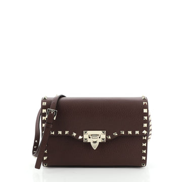 Valentino Rockstud Flip Lock Flap Bag Leather Medium
