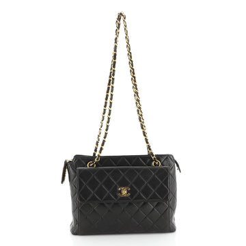 Chanel Vintage Front Pocket Shoulder Bag Quilted Lambskin Medium