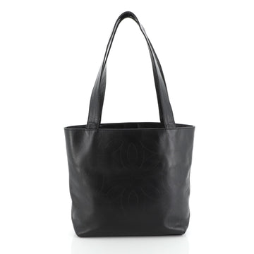 Chanel Vintage CC Embossed Tote Embossed Leather Medium