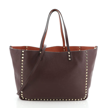 Valentino Rockstud Reversible Convertible Tote Leather Medium