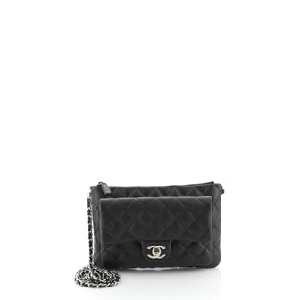 Chanel Daily Zippy Crossbody Bag Quilted Caviar Medium