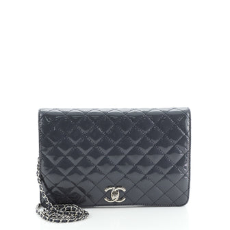 Chanel CC Full Flap Crossbody Pouch Quilted Patent