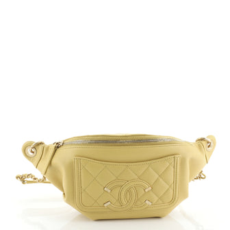 Chanel Filigree Waist Bag Quilted Caviar