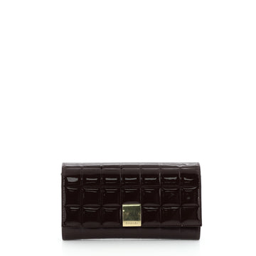 Chanel Chocolate Bar Wallet Quilted Patent Long