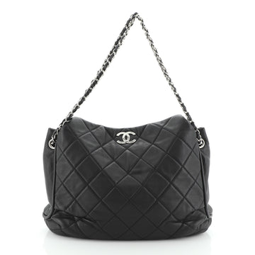 Chanel CC Accordion Hobo Quilted Calfskin Medium
