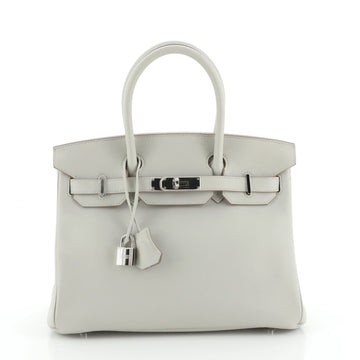 Hermes Birkin Handbag Light Swift with Palladium Hardware 30