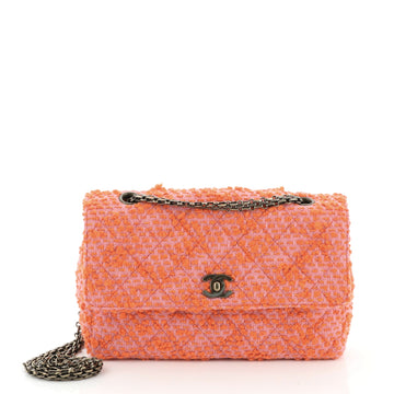 Chanel Vintage Reissue Chain Flap Bag Quilted Tweed Medium