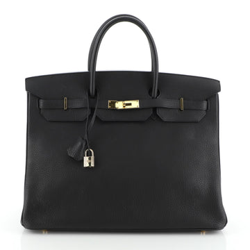 Hermes Birkin Handbag Black Togo with Gold Hardware 40