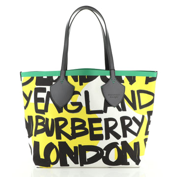 Burberry Reversible Graffiti Giant Tote Printed Canvas XL