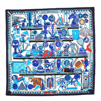 Hermes Les Trophees Scarf Printed Silk 90