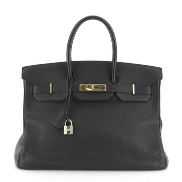 Hermes Birkin Handbag Black Togo with Gold Hardware 35