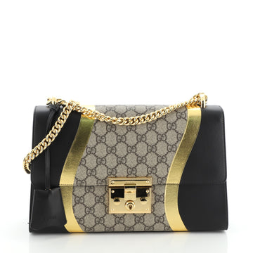 Gucci Padlock Shoulder Bag GG Coated Canvas and Leather Medium