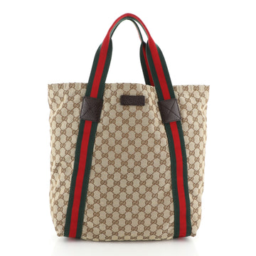 Gucci Original Web Tote GG Canvas Tall