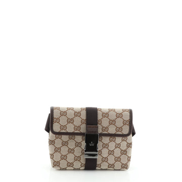 Gucci Buckle Waist Bag GG Canvas Small