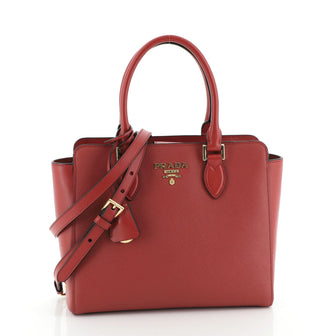 Prada Convertible Open Tote Saffiano Leather Small