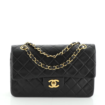 Chanel Vintage Classic Double Flap Bag Quilted Lambskin Small