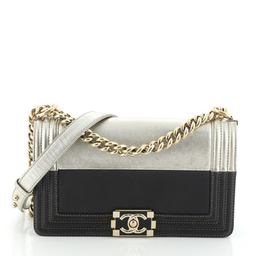 Chanel Bicolor Boy Flap Bag Calfskin Old Medium