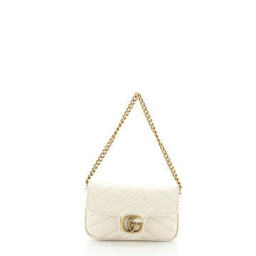 Gucci GG Marmont Coin Purse on Chain Matelasse Leather