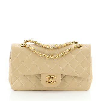 Chanel Vintage Classic Double Flap Bag Quilted Lambskin Small