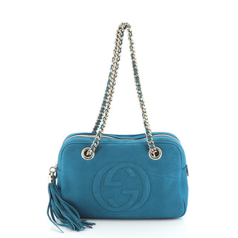 Gucci Soho Chain Zip Shoulder Bag Nubuck Small