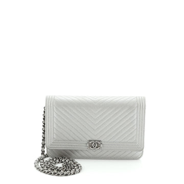 Chanel Boy Wallet on Chain Chevron Caviar
