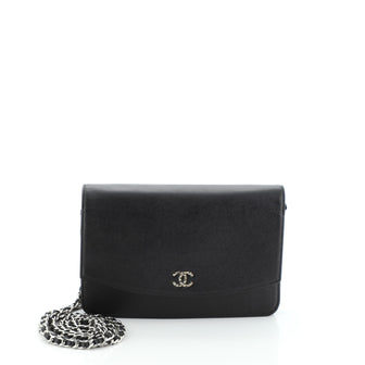 Chanel Sevruga Wallet on Chain Caviar