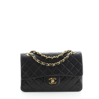 Chanel Vintage Classic Double Flap Bag Quilted Lambskin Small