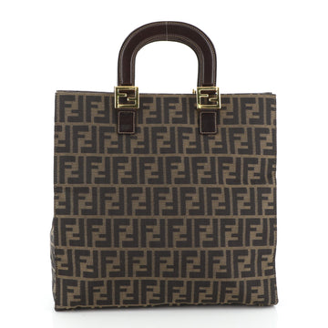 Fendi Vintage FF Handle Tote Zucca Canvas Tall