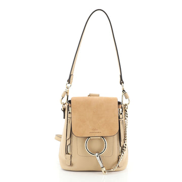 Chloe Faye Backpack Leather and Suede Mini