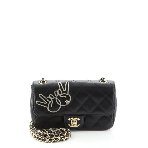 Emoticon Classic Single Flap Bag Quilted Lambskin Extra Mini