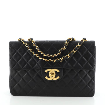 Chanel Vintage Classic Single Flap Bag Quilted Lambskin Maxi