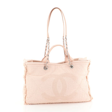 Chanel Double Face Deauville Tote Fringe Quilted Canvas Medium