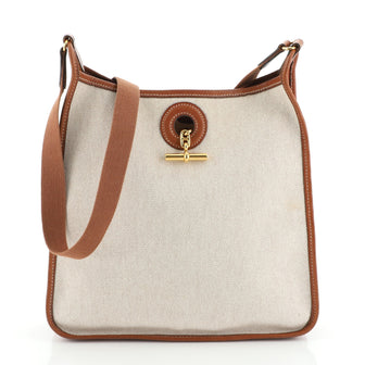 Hermes Vespa Bag Toile and Leather PM