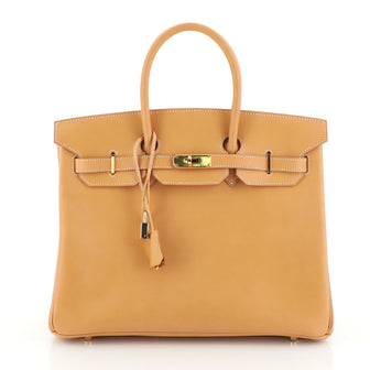 Hermes Birkin Handbag Brown Chamonix with Gold Hardware 35