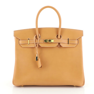 Hermes Birkin Handbag Brown Chamonix with Gold Hardware 35