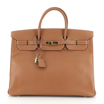 Hermes Birkin Handbag Brown Courchevel with Gold Hardware 40