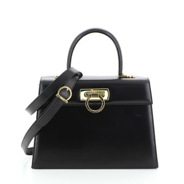 Salvatore Ferragamo Gancini Convertible Top Handle Bag Leather Medium