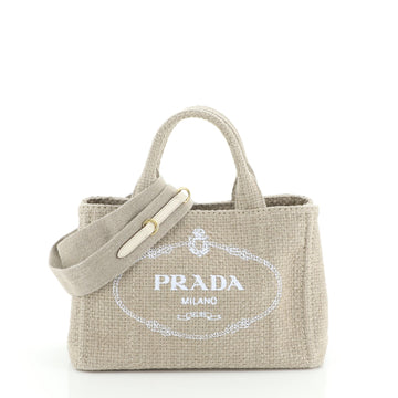 Prada Canapa Convertible Tote Straw Mini