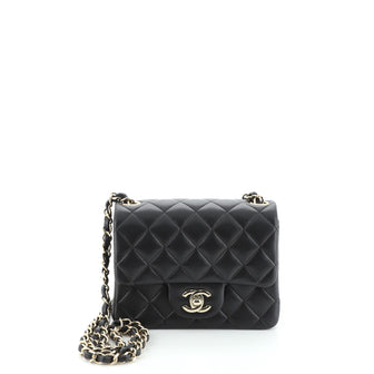 Chanel Square Classic Single Flap Bag Quilted Lambskin Mini