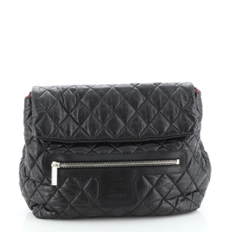 CHANEL Nylon Quilted Coco Cocoon Backpack Black 328493