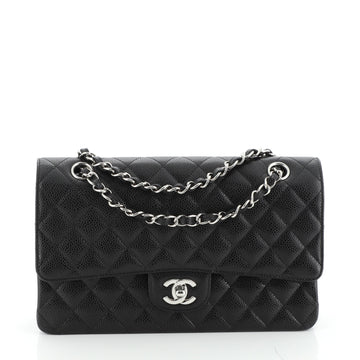 Chanel Vintage Classic Double Flap Bag Quilted Caviar Medium