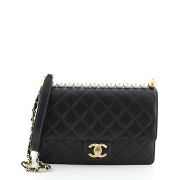 Chanel Chic Pearls Flap Bag Quilted Lambskin Small