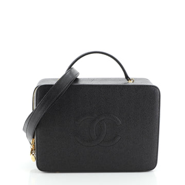 Chanel Vintage Timeless Zip Around Vanity Case Caviar Medium