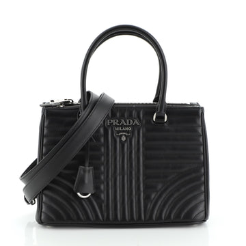 Prada Double Zip Tote Diagramme Quilted Leather Small
