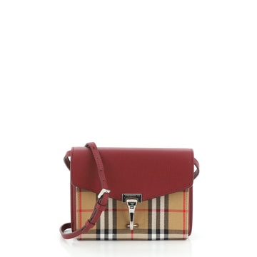 Burberry Macken Crossbody Bag Leather and House Check Canvas Small