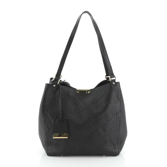 Burberry Canterbury Tote Check Embossed Leather Small