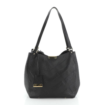 Burberry Canterbury Tote Check Embossed Leather Small